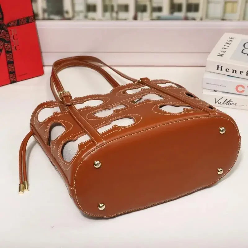 High-end Brand Women's Handbag Fashion Hollow 2025 New Large Capacity Simple Shoulder Bag