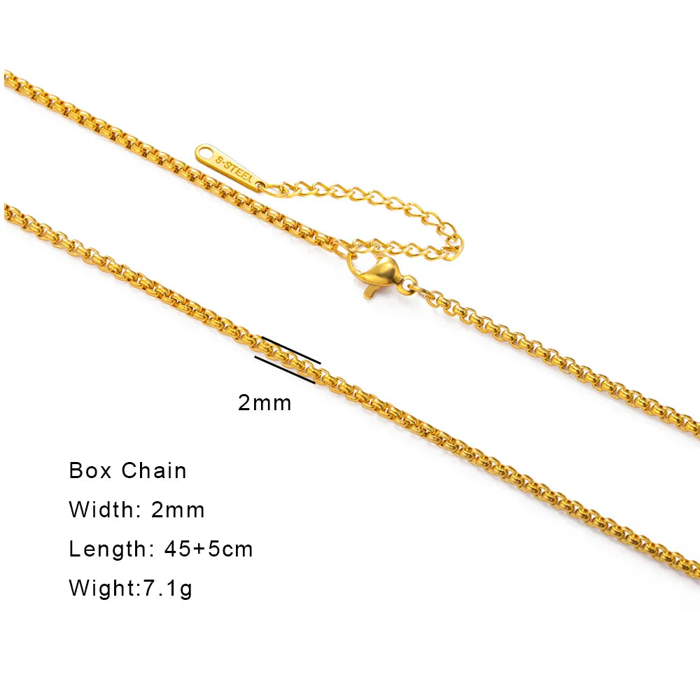 Stainless Steel Gold Color Chain Necklace Women Minimalist Cuban Paperclip Twisted Snake Chain Fashion Jewelry Wholesale