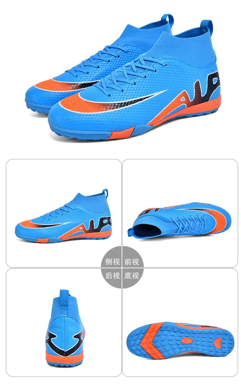 Men Professional Soccer Cleats FG/TF Football Boots Non Slip Breathable Training Shoes Outdoor Match Sneakers Grass Turf Sports