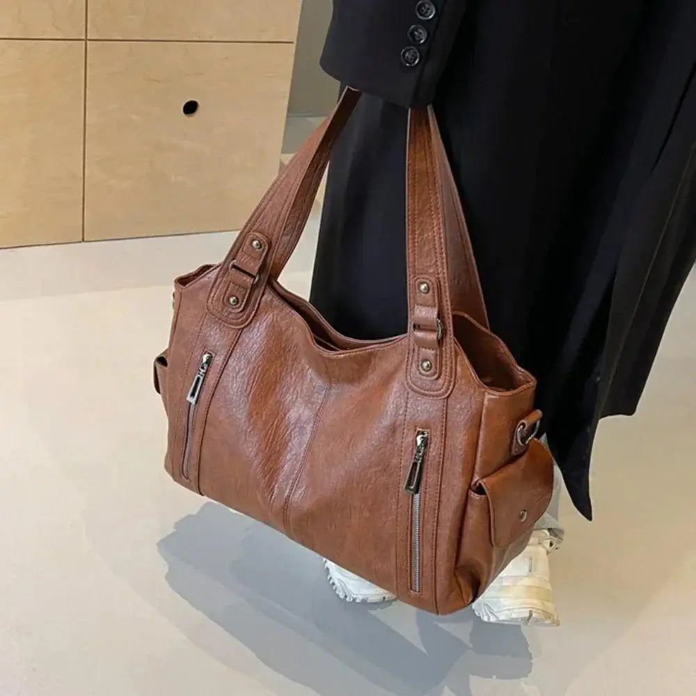 Soft Interior Compartment Shoulder Bags 2025 High Quality Contrasting Colors Bags for Women Fashion Zipper Pu Women's Handbags