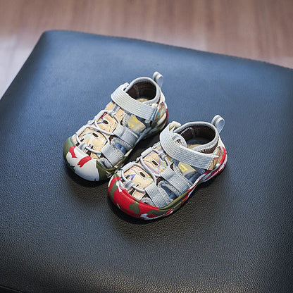 Summer Baby Sandals Boys Breathable Camouflage Sandals Girls Cool Hollow Shoes For Summer Kids Beach Sandals