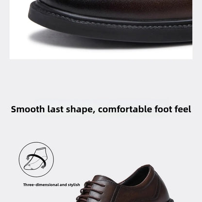 Golden Camel Men's Derby Shoes 2026 Business Casual Soft Sole Leather Shoes Brand Design Soft Soles Non-slip Velvet Warm Loafers