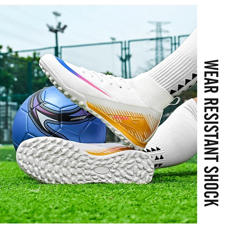 New Men Football Boots Match Long Spikes Soccer Shoes Cleats Boys Comfortable Training Sport Adult Breathable Outdoor Non Slip