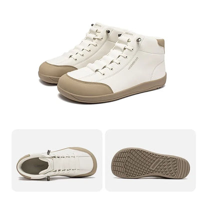 Mid Top Barefoot Shoes Mens Womens Wide Toe Ankle Boots Outdoor Non-Slip Artificial Leather Shoes