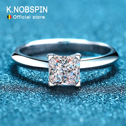 Pricess Cut Moissanite Ring 925 Sterling Sliver 1CT 2CT D VVS1 Lab Diamond with GRA Fine Wedding Rings for Women