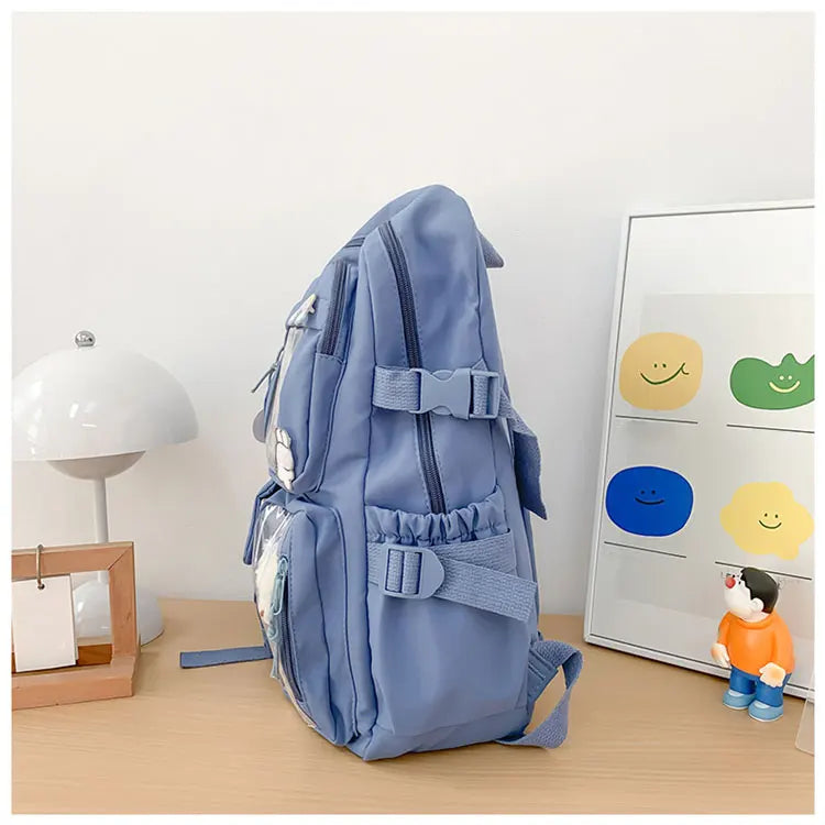 New Cute Nylon Backpack Suitable for Young Girls, Female Students, and Ladies, Multi-Pocket Student Backpack