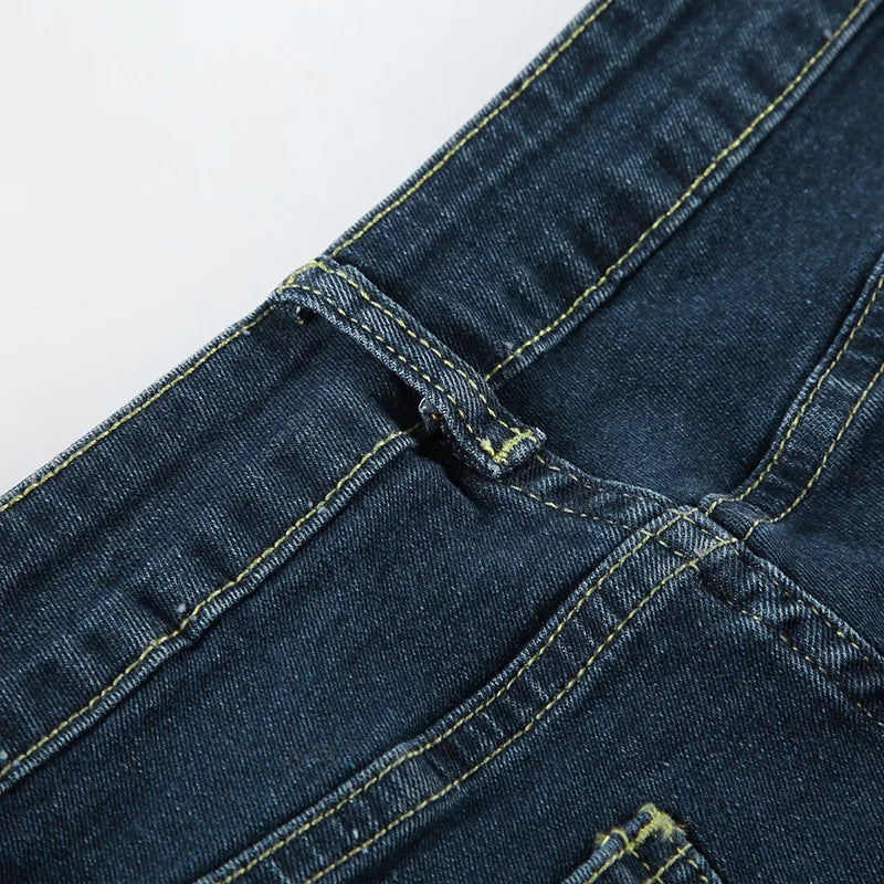 Women Retro Y2k Jeans Baggy Floral Embroidery Jeans Vintage 2000s Low Rise Flared Denim Pants High Street Basic Trousers