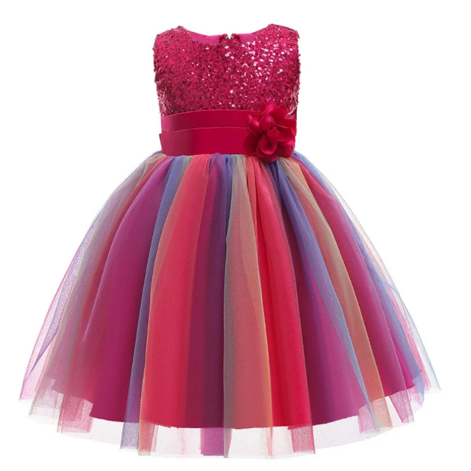 2-12Y Girl Summer Lace Princess Dress Children Floral Gown Dresses For Girls Clothing Kids Birthday Party Tutu Custome Vestidos