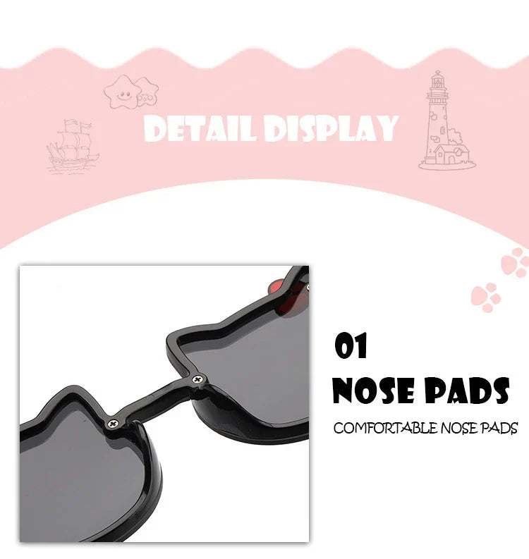 Kids Sunglasses Girls Boys Shiny Bowknot Sun Glasses Lovely Cat Children Eyewear Fashion Gradient Eyeglasses UV400