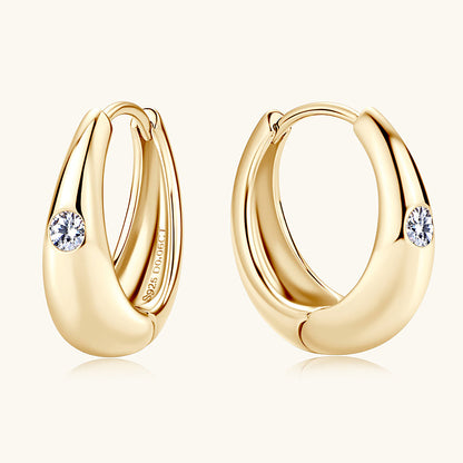 Exquisite Moissanite Diamond Hoop Earrings for Women 100% S925 Sterling Silver Plated 18k Yellow Gold Huggie Earring Wholesale