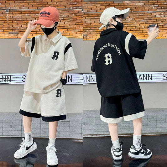 Teenagers Summer Boys Clothing Sets New Letter Fashion T-Shirt + Shorts 2Pcs Boys Suits Birthday Gift 5-14 Years Kids Clothes
