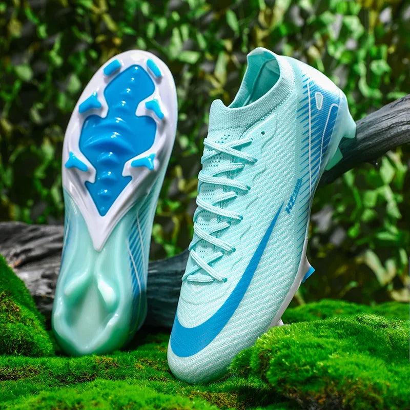 New Men Football Boots Ultralight Soccer Shoes Cleats Long Spikes Match Breathable Indoor Sneakers Training Drop Shipping