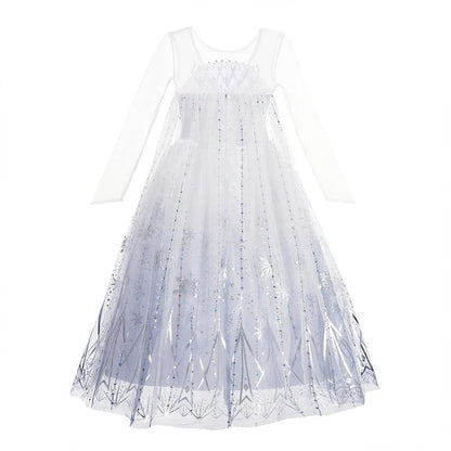 Frozen 2 White Elsa Princess Dresses for Baby Girls Outfit Snow Queen Cosplay Birthday Party Kids Clothing for 2-12 Years