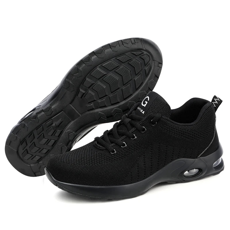 Air Cushion Work Safety Shoes For Men Breathable Work Sneakers Steel Toe Shoes Women & Man Anti-puncture Safety Protective Shoes