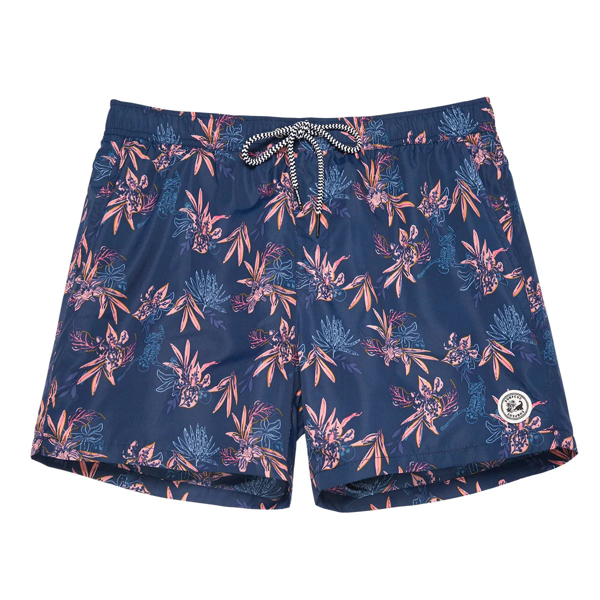 Beach Men's Swim Shorts Flower 3D Printed Surfing Board Shorts Quick Dry with Mesh Lining and Pockets Struck Shorts