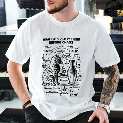 Funny Cat Science Printed Mens Graphic Tee Novelty Sarcastic Funny T-Shirt New Fashion Men Women T-Shirts Casual Short Sleeve