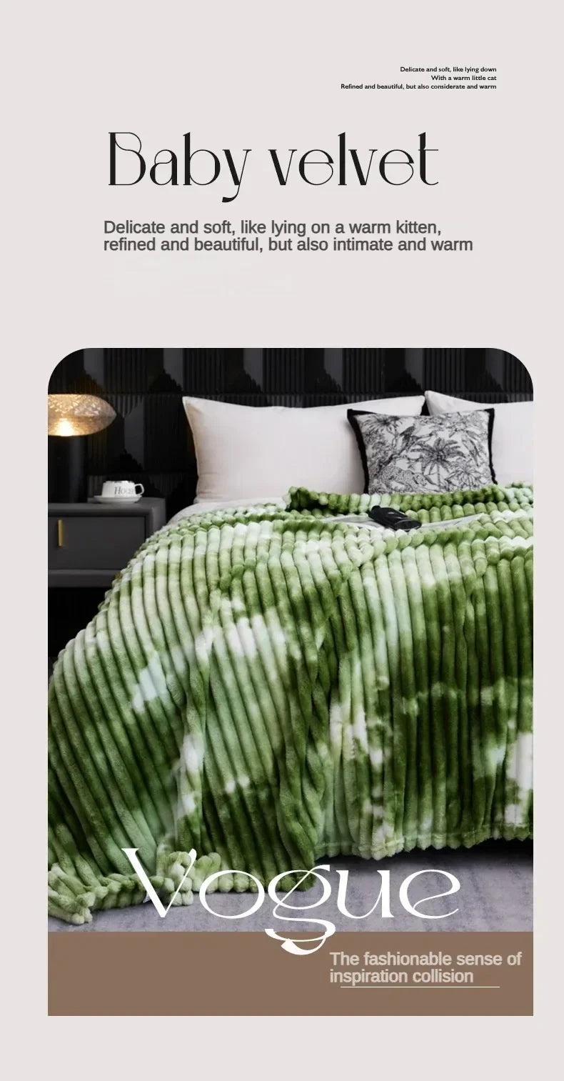 High Quality Blanket for Beds Tie Dyeing Warm Manta Single/Queen/King Flannel Fleece Thow Blanket Thick Warm Plaids Sofa Blanket