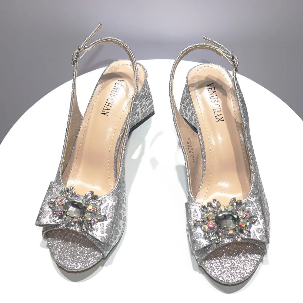 African Fashion Italian Shoes And Bag Sets For Evening Party With Stones Colorful Italian Handbags Match