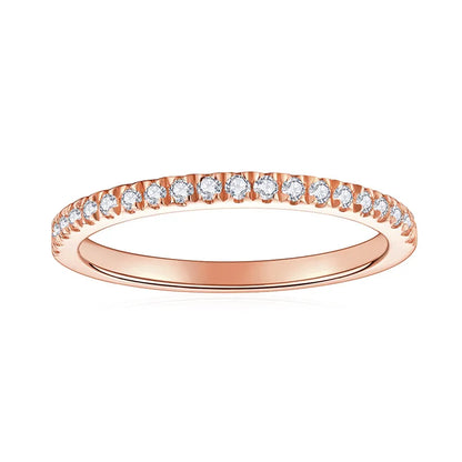 3pcs 0.2ct Moissanite Eternity Ring for Women Men 1.3mm 18k Gold Plated Sterling Silver Wedding Moissanite Band Jewelry