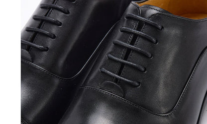 Leather Oxford Dress Shoes British Retro Formal Business Wedding Derby Shoes