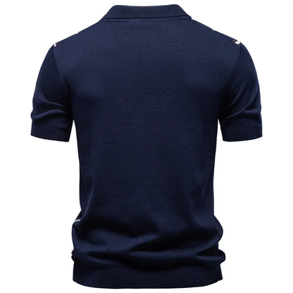 Men's Stripe Polo Shirt Old Money Style Short Sleeve Soft Breathable Casual Elegant Fabric for Comfortable Wear
