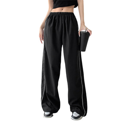 Y2K Loose Cargo Pants Elastic Waist Baggy Wide Leg Straight Trousers