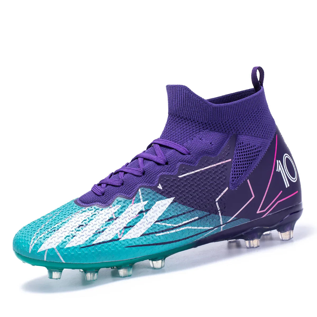 Limited high-top soccer boots FG spikes and TF broken nails Unisex style are available in 3 colors football boots sneakers