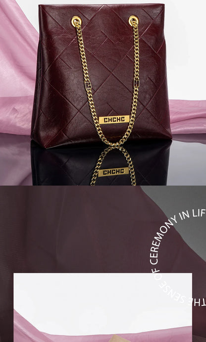 Women's Tote Bag 2025 New High Quality Chain Bag Women's Shoulder Bag Business Commuter