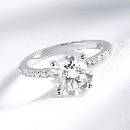 1-3CT D Color Moissanite Ring for Women 925 Sterling Silver Sparkling Lab Diamond Promise Band Valentine's Day Gift