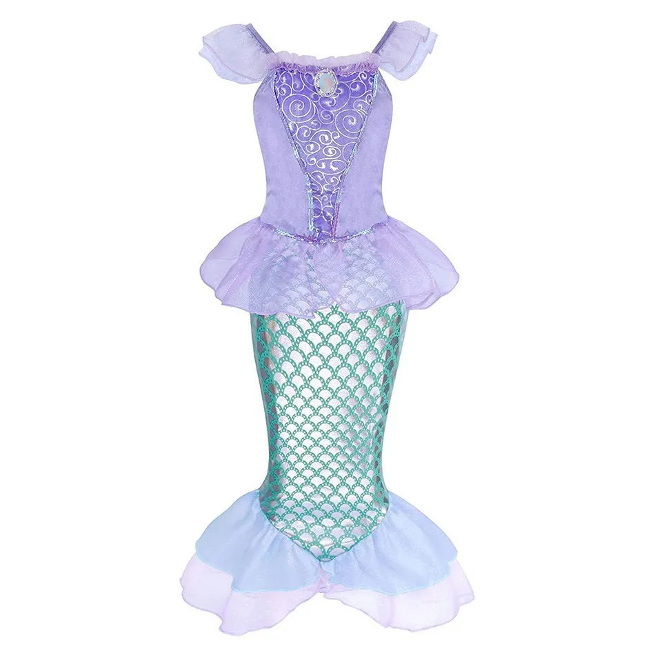 Children Princess Fancy Costume Elsa Party Carnival White Dress Up for Girl Christmas Birthday Cosplay Belle Snowflake Vestidoes