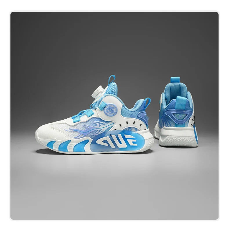 Rotary Buckle Children's Sports Shoes Fashion Orange Sports Shoes For Boys Girls Non-slip Platform Casual Sneakers Kids Trainers