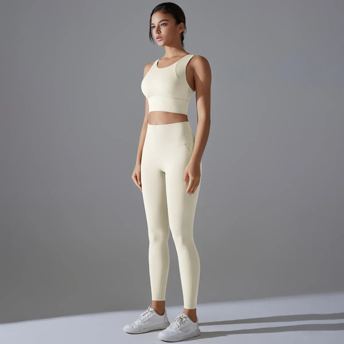 Yoga Set Women's tracksuit Women Fitness Crop Top Shockproof Sports Bras Yoga Gym Running Pants Sportswear Running Fitness Yoga