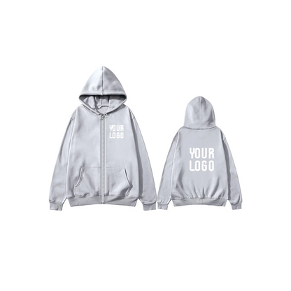 Solid color zipper hoodie | Customizable text pattern jacket | unisex, team customization