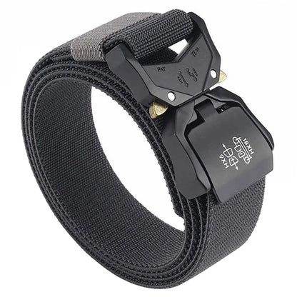 140cm Elastic Belt For Men Aluminum Alloy Quick Release Buckle Strong Nylon Tactical Belt Male Military Accessories