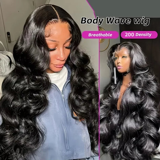 260% Density 13x6 Body Wave Lace Front Wigs Human Hair Pre Plucked 13x4 HD Transparent Lace Frontal Wigs Glueless Human Hair Wig