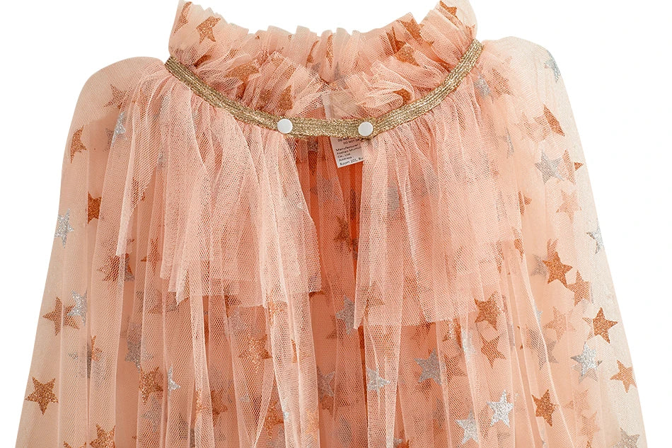 2026 Baby Girls Sequin Shawl Child Xmas Birthday Party Cape Halloween Cosplay Costume Kids Princess Cloak Clothes Christmas Gift