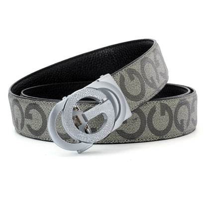 Top-quality cowhide and leather men's belt, fashionable and casual luxury brand jeans belt, multifunctional design men's belt