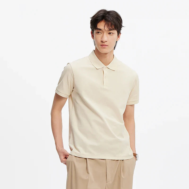 Polo Shirt Men Moisture Wicking Solid Color Short Sleeve T-Shirt 2025 Summer New Slim Fit Top for Active Wear