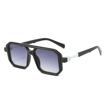 New Double Bridges Square Sunglasses Women Fashion Gradient Shades UV400 Retro Polygon Men Sun Glasses