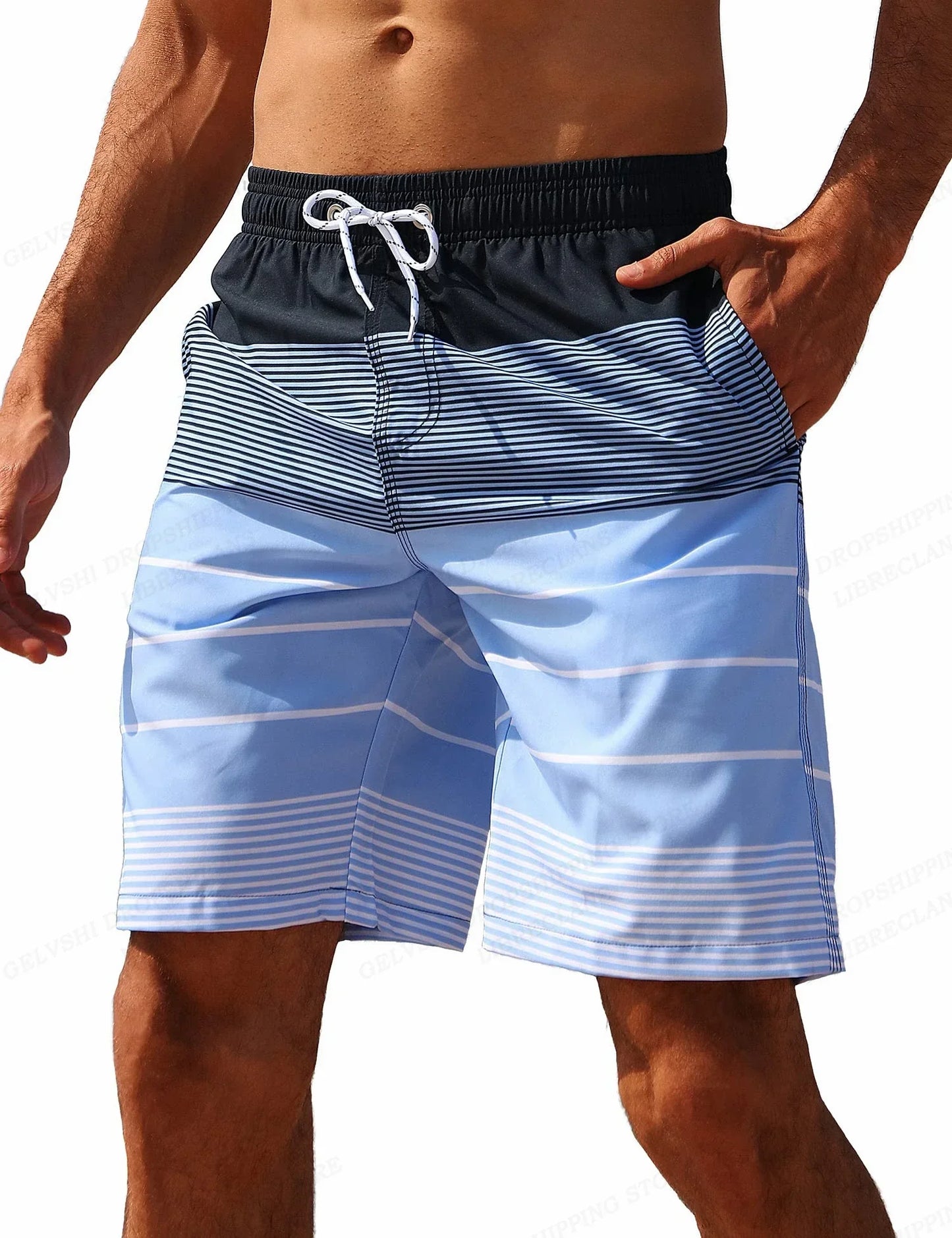 Swim Trunks Quick Dry Board Shorts Bathing Suit Breathable Drawstring With Pockets for Surfing Beach Summer Men's Swim Shorts5XL