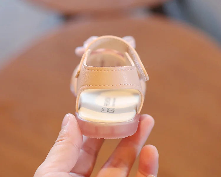 Summer Baby Girls Sandals Bowtie Fashion Pink Princess Toddler Shoes Soft Sole Baby Shoes 0-3 Years chaussure enfant fille