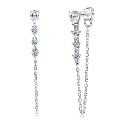 Pear Cut Moissanite Earrings for Women GRA Certified Diamond Pendant Tassel Earring Solid s925 Silver Dainty Ear Ring