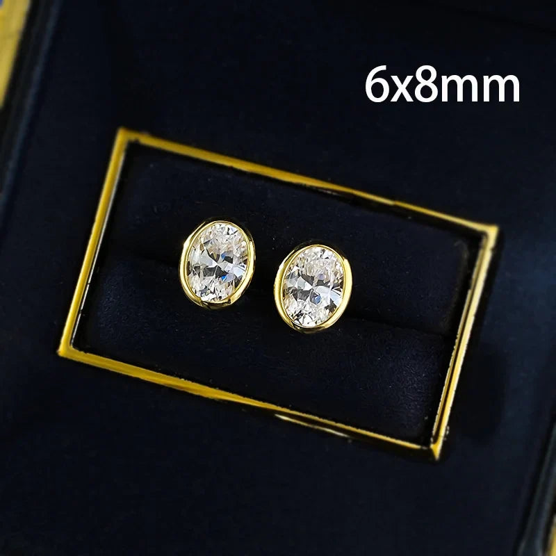 Classic Oval/Water drop Bubble Zircon Earrings for Women S925 Silver Plated 18k Gold Party Fine Jewelry Wholesale