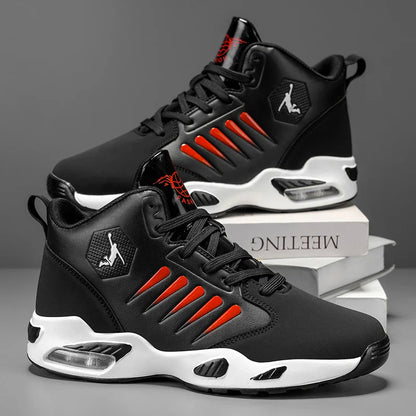 Men's High-Top Basketball Shoes Feature a Breathable Mesh Design for Maximum Comfort Outdoor Shock-Absorbing Running Shoes, High-Rebound Cushioning Technology, Make Running Smoother and More Comfortable, Enhance Support, Styl