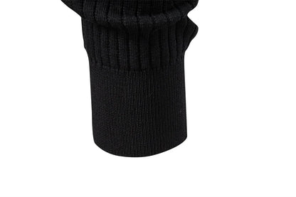 Button Placket Polo Shirt Men Ribbed Stripe Long Sleeve Contemporary Fit Minimalist Autumn Winter Premium Business Top
