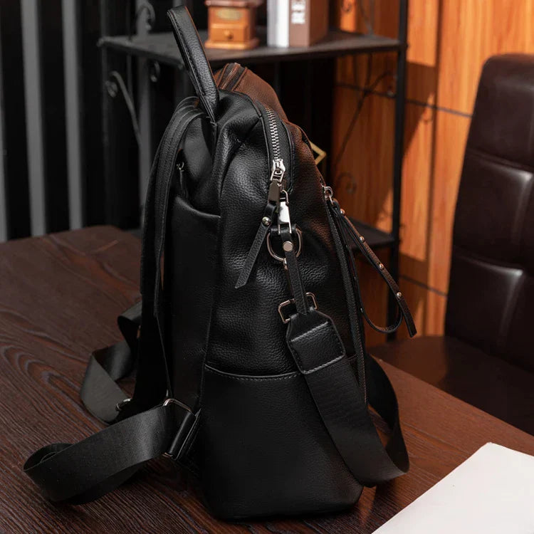 Large capacity retro style soft women's backpack, convertible shoulder bag, perfect for commuting and travel