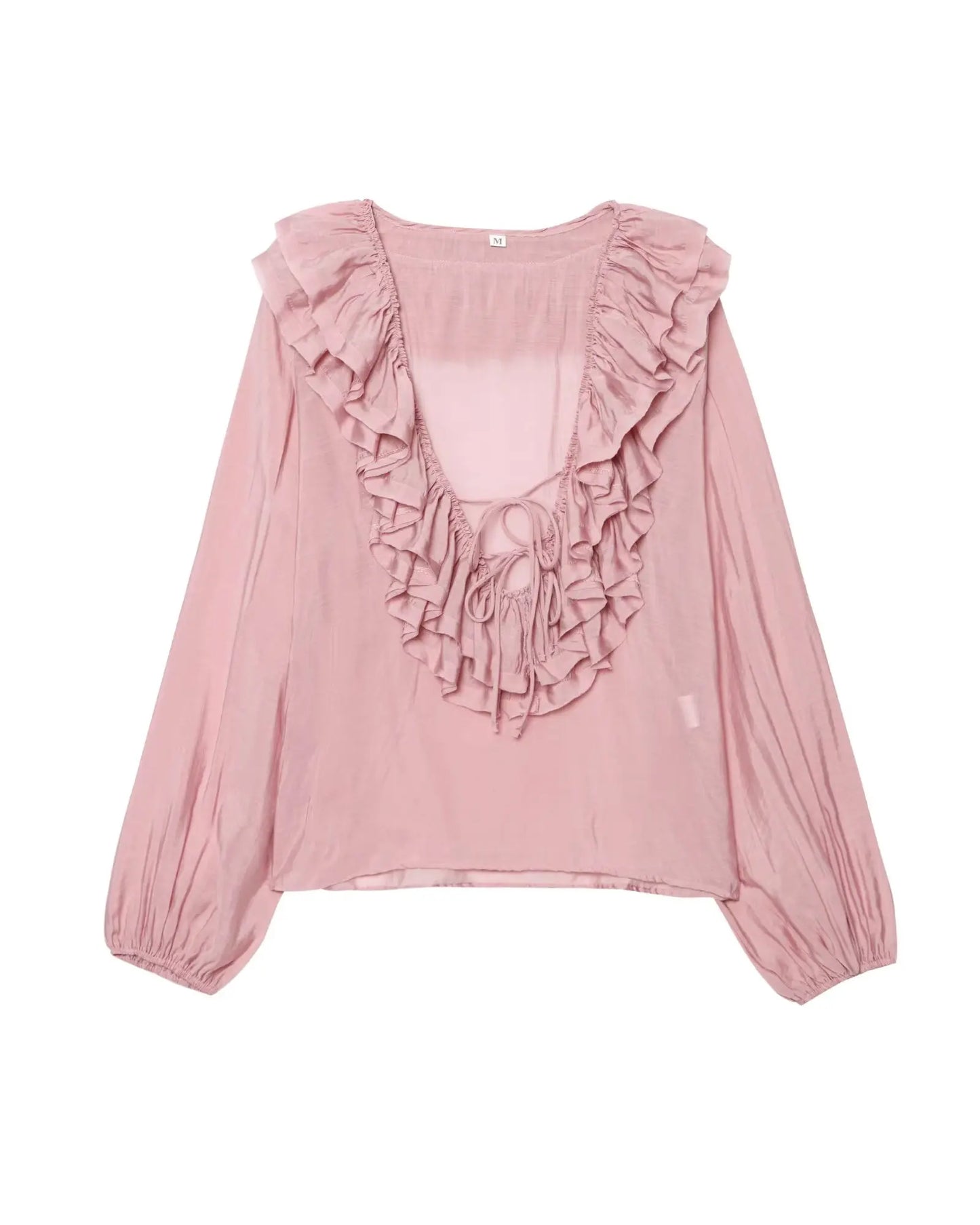 Women Fashion Long Sleeve V Neck Tierred Ruffles Loose Blouse Female Solid Color Casual Shirts Blusas Chic Tops LS6317