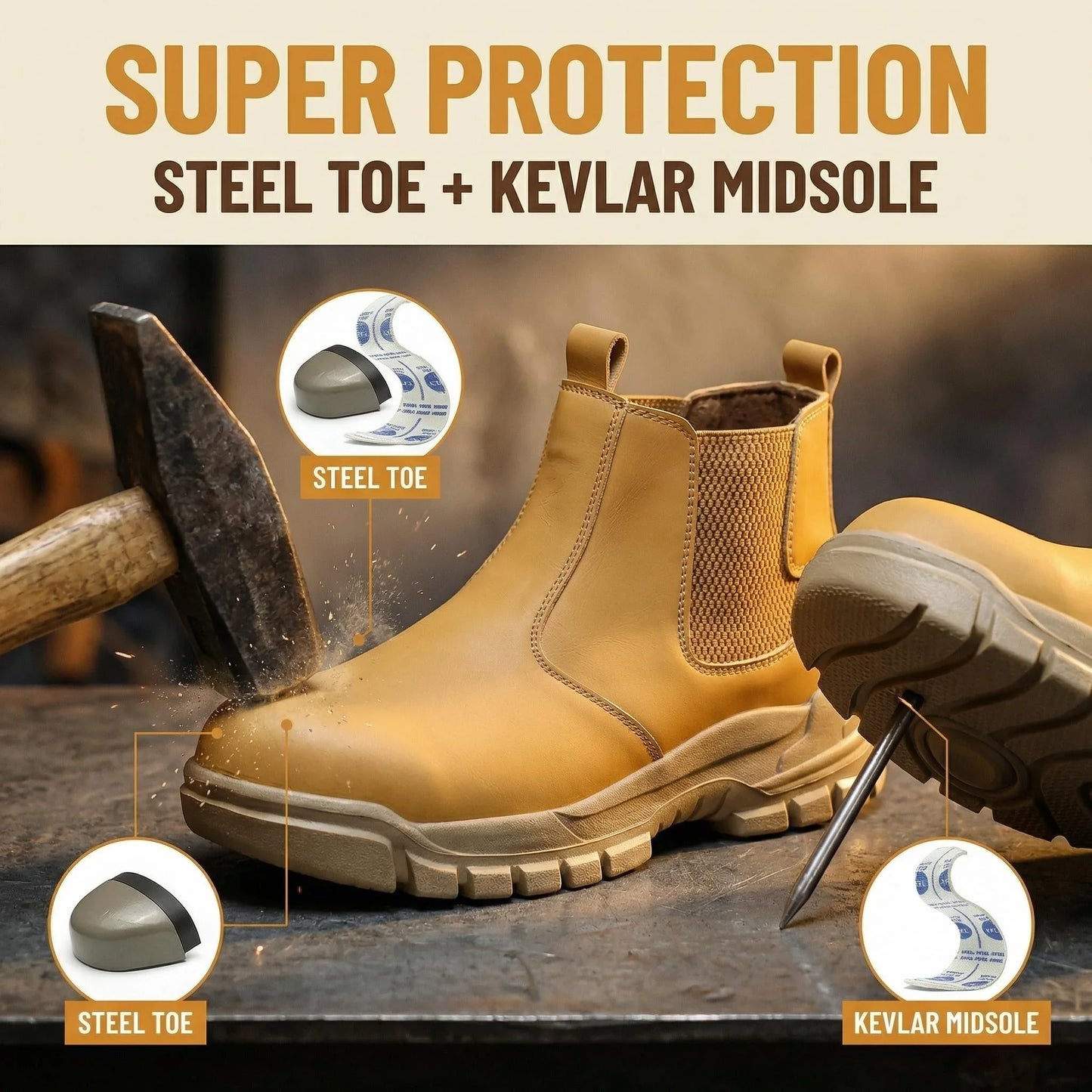 Safety Shoes Men Steel Toe Protective Shoes With Anti Smash Anti Piercing Work Shoes Indestructible Safety Boots