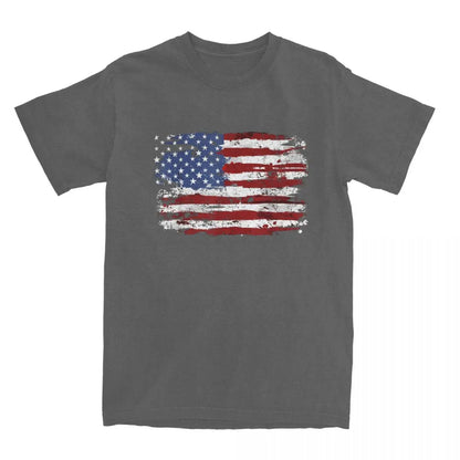 American Flag USA United States Of America US 4th Of July T Shirt Summer T Shirts Cotton Tee Shirt For Men Short Sleeve Tees