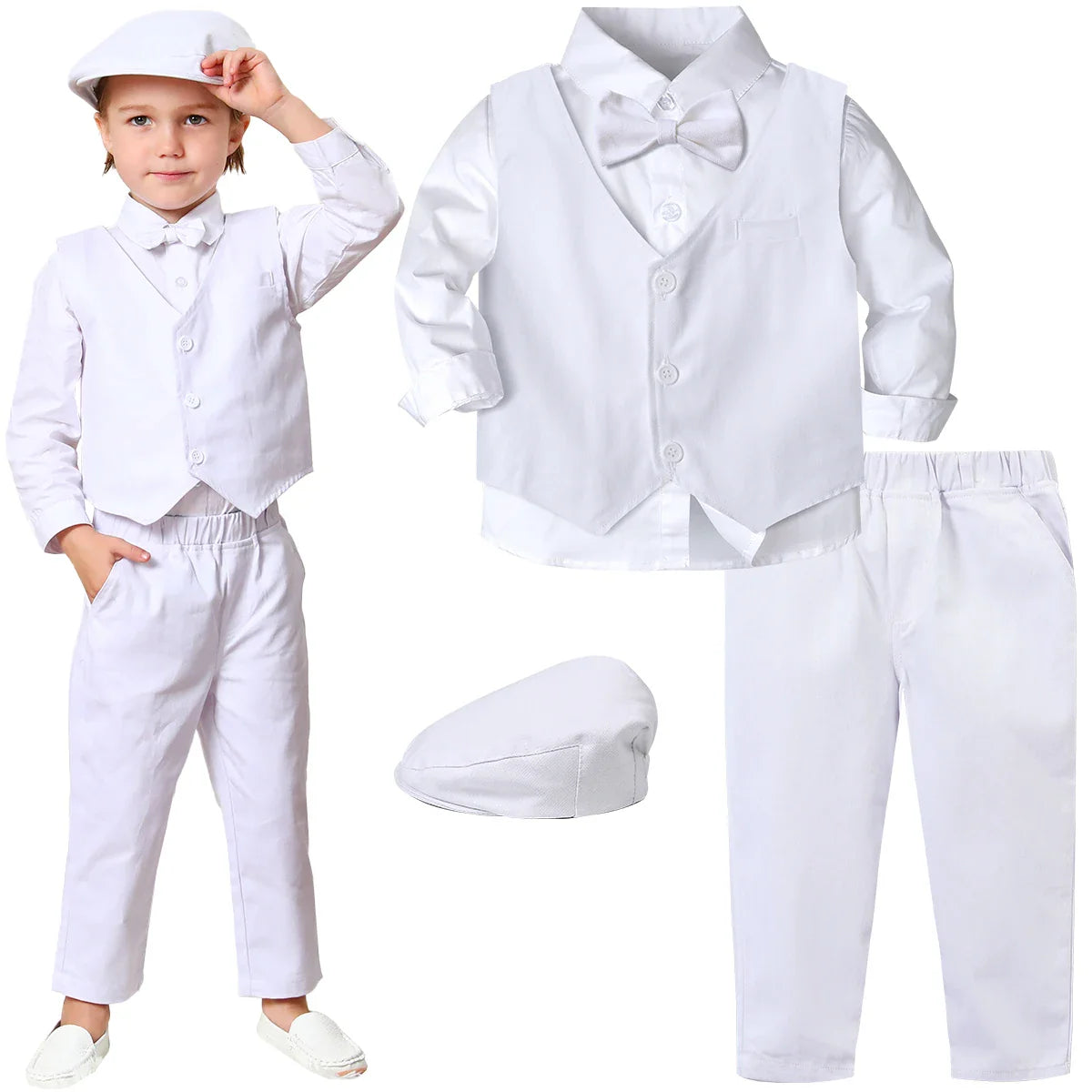 Kids Clothes Boys Wedding Suit Toddler Gentleman Outfit Infant Birthday Baptism Set Baby Formal Party Gift Christening Blazer